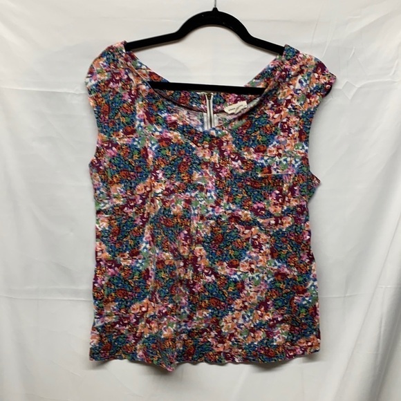 Silence and Noise Floral Cap sleeve top tshirt medium - Picture 1 of 4